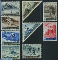 San Marino 1953 Sports 9v, Mint NH, Sport - Cycling - Football - Shooting Sports - Skiing - Sport (other And Mixed) - .. - Nuovi