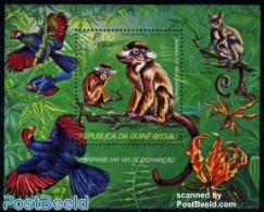 Guinea Bissau 1978 Endangered Animals S/s, Mint NH, Nature - Animals (others & Mixed) - Birds - Monkeys - Guinea-Bissau