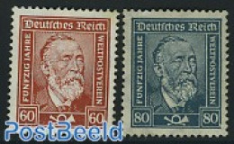 Germany, Empire 1924 H. Von Stephan 2v, Mint NH, U.P.U. - Unused Stamps