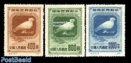 China People’s Republic 1950 World Peace 3v, Mint NH, Nature - Birds - Art - Pablo Picasso - Ungebraucht