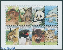 Comoros 1999 Animals 8v M/s, Orang Utan, Mint NH, Nature - Animals (others & Mixed) - Bears - Birds - Cat Family - Mon.. - Isole Comore (1975-...)