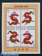 Guyana 2000 Year Of The Dragon 4v M/s, Mint NH, Various - New Year - Año Nuevo