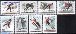 Hungary 1955 Wintersports 8v, Mint NH, History - Sport - Europa Hang-on Issues - Ice Hockey - Skating - Skiing - Sport.. - Nuevos