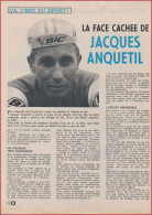 La Face Cachée De Jacques Anquetil. Cyclisme. Sport. Reportage. 1969. - Historische Dokumente