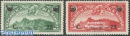 San Marino 1936 Airmail Overprints 2v, Unused (hinged), Nature - Birds - Birds Of Prey - Unused Stamps