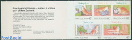 New Zealand 1991 Thinking Of You 5v In Booklet (40c Stamps), Mint NH, Nature - Cats - Stamp Booklets - Clocks - Nuevos