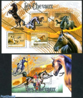 Central Africa 2011 Horses 2 S/s, Mint NH, Nature - Horses - Repubblica Centroafricana