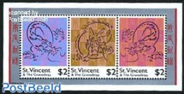 Saint Vincent 2000 Year Of The Dragon 3v M/s, Mint NH, Various - New Year - Año Nuevo