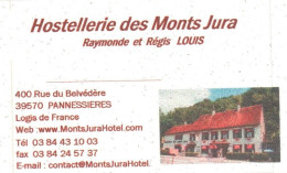 39-   PANNESSIERES      -PUB - CARTE VISITE -RESTAURANT  MONTS JURA - Andere & Zonder Classificatie