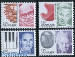 Denmark 2007 Famous Danes 4v, Mint NH, Performance Art - Science - Music - Inventors - Art - Architects - Authors - In.. - Ongebruikt