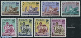 Afghanistan 1964 Human Rights 8v, Mint NH, Health - History - Nature - Health - Human Rights - Cattle - Afghanistan