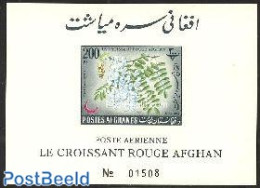 Afghanistan 1962 Red Croissant, Flowers S/s Imperforated, Mint NH, Health - Nature - Red Cross - Flowers & Plants - Red Cross