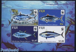 Fiji 2004 WWF, Tuna Species 4v M/s, Without Artist Name, Mint NH, Nature - Transport - Fish - World Wildlife Fund (WWF.. - Peces