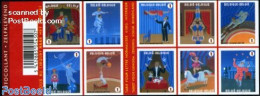 Belgium 2009 Circus 10v S-a In Foil Booklet, Mint NH, Nature - Performance Art - Sport - Horses - Circus - Music - Cyc.. - Nuevos
