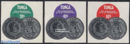 Tonga 1977 On Service, King Jubilee 3v, Mint NH, History - Various - Kings & Queens (Royalty) - Money On Stamps - Königshäuser, Adel