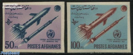 Afghanistan 1962 Meteorology Day 2v Imperforated, Mint NH, Science - Transport - Meteorology - Space Exploration - Clima & Meteorologia