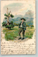 39784807 - Junger Mann In Tracht Vor Sommerlicher Hochgebirgslandschaft - Trachten