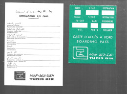 BZ73 - CARTES D'EMBARQUEMENT TUNIS AIR - DEBUT ANNEES 80 - Boarding Passes