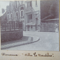 PHOTO STEREOSCOPIQUE DE WIMEREUX.  VILLA LE NAUTILUS . 1921. - Stereo-Photographie