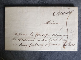 Lettre France Marque Postale Pour St Germain A Paris Au Départ De Semur 1744 Avec Tampon A L Intérieur A Voir - 1701-1800: Précurseurs XVIII