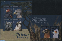Gambia 2014 African Birds Of Prey 2 S/s, Mint NH, Nature - Birds - Birds Of Prey - Owls - Gambia (...-1964)