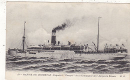 PAQUEBOTS. CPA. MARINE DE COMMERCE. PAQUEBOT " EUROPE " DE LA Cie DES CHARGEURS REUNIS - ANNEE 1916 + TEXTE. FM - Piroscafi