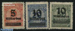 Germany, Empire 1923 Overprints, Zig-zag Perforation 3v, Mint NH - Ungebraucht