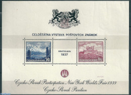 Czechoslovkia 1939 World Exposition NY, Private Overprint S/s, Mint NH, Various - World Expositions - Altri & Non Classificati