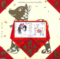 Aitutaki 2018 Year Of The Dogs S/s, Mint NH, Nature - Various - Dogs - New Year - Anno Nuovo