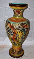 E1 Exceptionnel Vase INEDIT BECQUET QUAREGNON CACHET FAIT MAIN HENRI H 68 CM - Vases