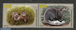 Kazakhstan 2019 Eurasian Otter 2v [:], Mint NH, Nature - Animals (others & Mixed) - Kazachstan