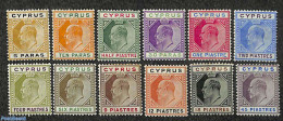 Cyprus 1904 Definitives King Edward VII, WM Multiple CA-Crown 12v, Unused (hinged) - Nuevos