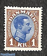 Denmark 1921 1Kr, Stamp Out Of Set, Unused (hinged) - Unused Stamps