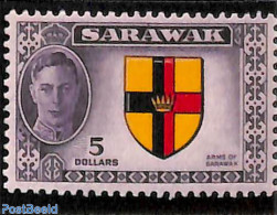 Malaysia 1950 5$, Sarawak, Stamp Out Of Set, Mint NH, History - Coat Of Arms - Autres & Non Classés