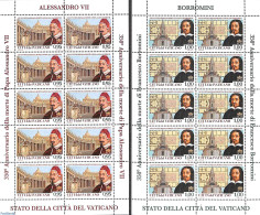 Vatican 2017  Alexander VII, Borromini 2 M/s, Mint NH, Religion - Churches, Temples, Mosques, Synagogues - Art - Archi.. - Nuevos