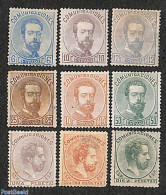 Spain 1872 King Amadeo I 9v, Unused Without Gum, Unused (hinged) - Unused Stamps