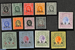 Tanzania 1917 G.E.A. Overprints 14v, Shortset, Unused (hinged) - Tansania (1964-...)