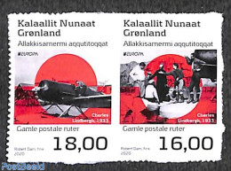 Greenland 2020 Europa, Old Postal Roads 2v S-a, Mint NH, History - Transport - Europa (cept) - Post - Aircraft & Aviat.. - Ungebraucht