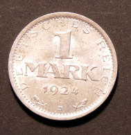 1 Mark 1924 A  Weimarrepubliek (silber) - 1 Marco & 1 Reichsmark