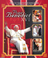 Sierra Leone 2010 Pope Benedict XVI 4v M/s, Mint NH, Religion - Pope - Religion - Pausen