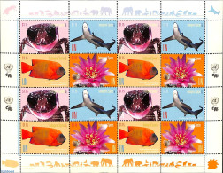 United Nations, New York 2017 Endangered Species M/s, Mint NH, Nature - Fish - Flowers & Plants - Reptiles - Sea Mammals - Fische