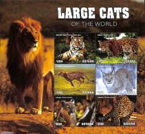 Guyana 2020 Large Cats Of The World 6v M/s, Mint NH, Nature - Cat Family - Guyana (1966-...)