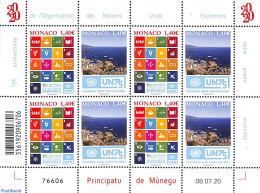 Monaco 2020 75 Years UNO M/s, Mint NH, History - United Nations - Ungebraucht