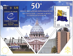 Vatican 2020 Diplomatic Relations With EU S/s, Mint NH, History - Europa Hang-on Issues - Flags - Unused Stamps