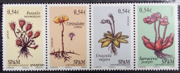 St. Pierre And Miquelon 2007, Carnivorous Plants And Flowers, MNH Stamps Strip - Neufs
