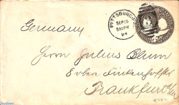 United States Of America 1894 Envelope 10c From PITTSBURG To Frankfurt, Used Postal Stationary, History - Explorers - Lettres & Documents