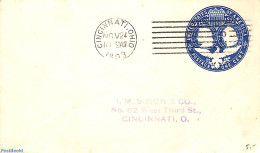 United States Of America 1893 Envelope 1c From CINCINNATI (local), Used Postal Stationary, History - Explorers - Storia Postale