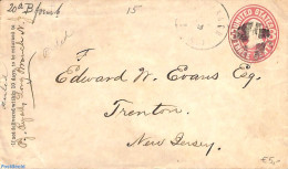 United States Of America 1870 Envelope 3c , Used, Used Postal Stationary - Cartas & Documentos