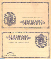 Hawaii 1883 Reply Paid Postcard 1/1c, Unused Postal Stationary - Hawaï