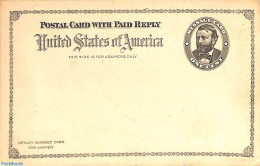 United States Of America 1892 Reply Paid Postcard 1/1c, Unused Postal Stationary - Storia Postale